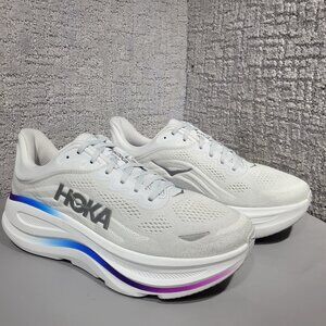Hoka One One Bondi 9 Women's Size 12B US Cosmic Grey/White Running Shoes 1162012